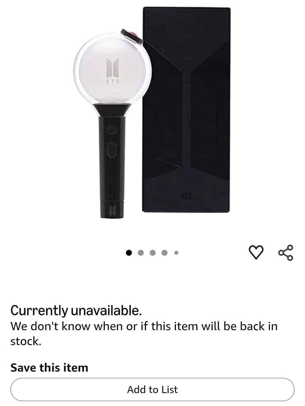 Official Lightstick (Army Bomb) - Black